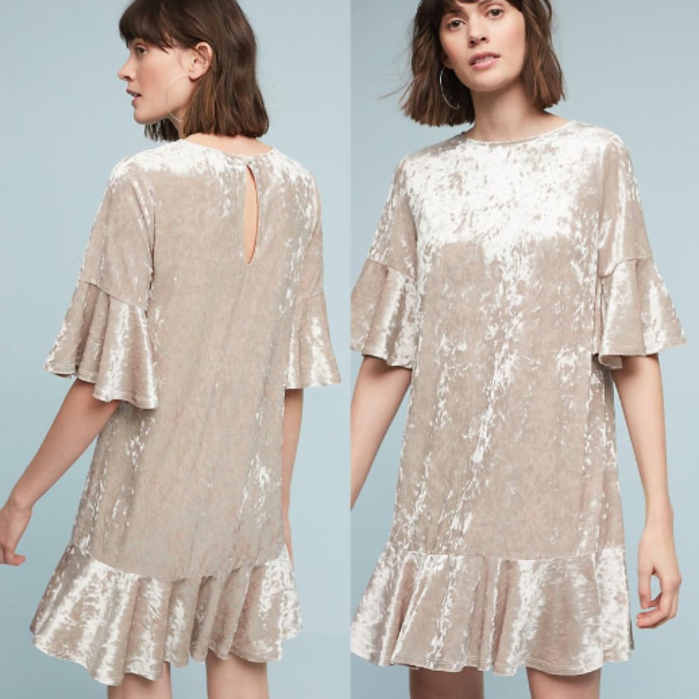 Anthropologie Sunday in Brooklyn Velvet Flutter Sleeve Dress